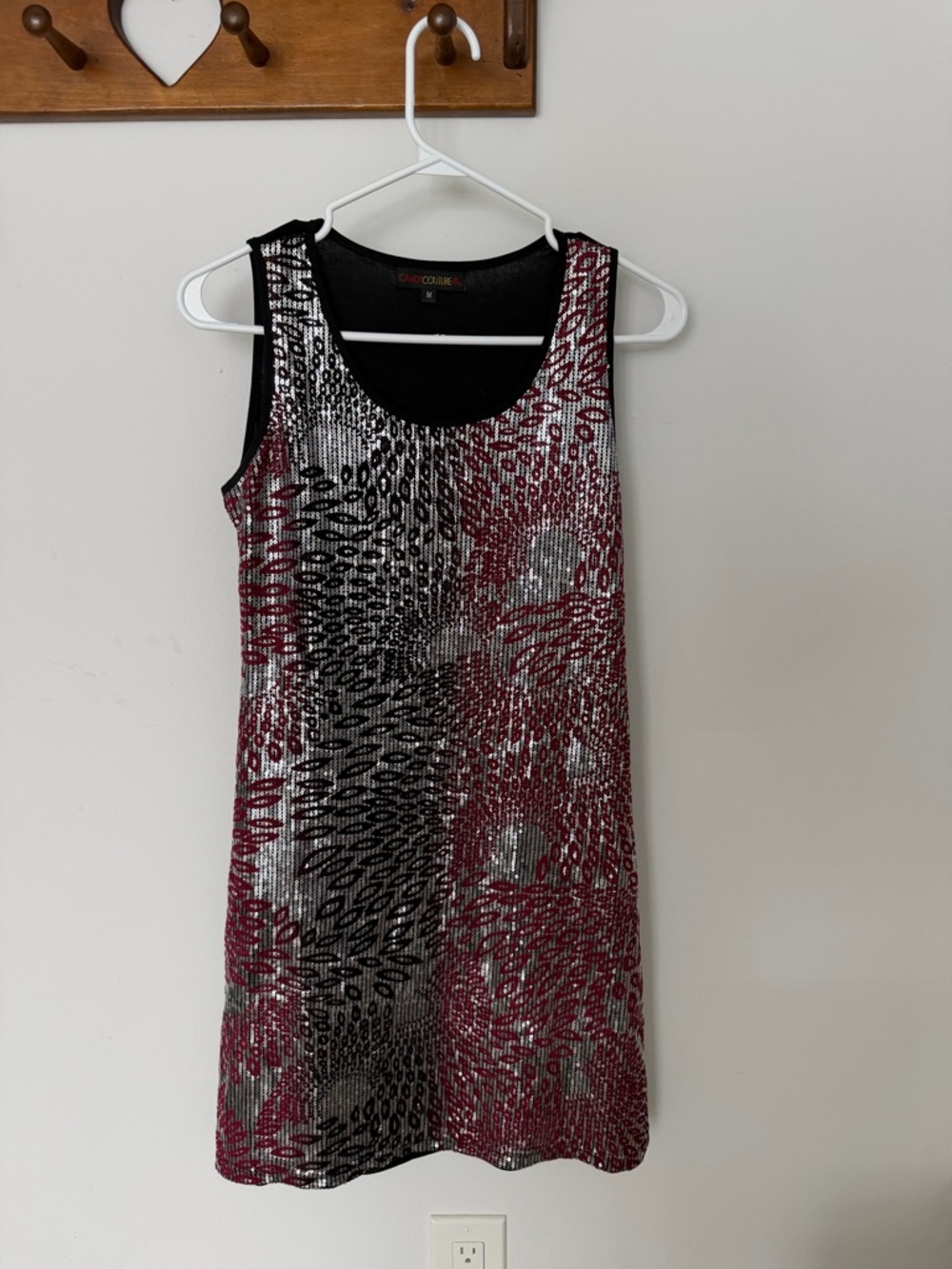 Y2k Sleeveless Mini Dress in Burgundy, Black & Gray by Chico's
